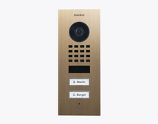 Doorbird D1102V-F, FLUSH-MOUNT IP VIDEO DOOR STATION, Real burnished brass, Part# 423873926