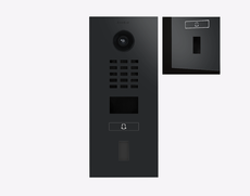 Doorbird D2101FV,  EKEY IP VIDEO DOOR STATION, stainless steel V2A, powder-coated, semi-gloss, Graphite black (Raven Polar), Part# 423874442