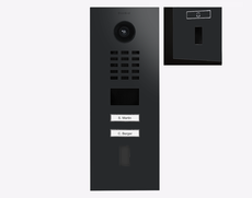Doorbird D2102FV, IP Video Door Station, EKEY, stainless steel V2A, powder-coated, semi-gloss, Graphite black (Raven Polar),, Part# 423874459