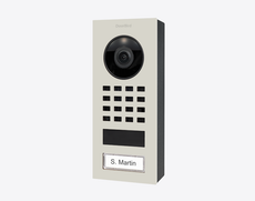 Doorbird D1101V-S, SURFACE-MOUNT IP VIDEO DOOR STATION, RAL 9002, stainless steel, powder-coated, semi-gloss, Part# 423878402