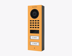 Doorbird D1102V-S, SURFACE-MOUNT IP VIDEO DOOR STATION, RAL 1017, stainless steel, powder-coated, semi-gloss, Part# 423878518