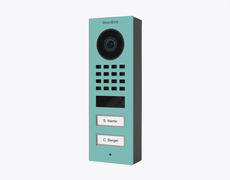 Doorbird D1102V-S, SURFACE-MOUNT IP VIDEO DOOR STATION, RAL 6027, stainless steel, powder-coated, semi-gloss, Part# 423878570