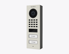Doorbird D1102V-S, SURFACE-MOUNT IP VIDEO DOOR STATION, RAL 9002, stainless steel, powder-coated, semi-gloss, Part# 423878587