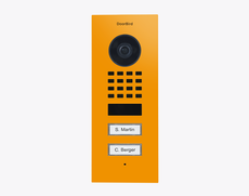 Doorbird D1102V-F, FLUSH-MOUNT IP VIDEO DOOR STATION, RAL 1037, stainless steel, powder-coated, semi-gloss, Part# 423878884