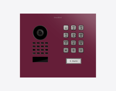 Doorbird D1101KH-M-F, MODERN FLUSH-MOUNT IP VIDEO DOOR STATION, RAL 4004, stainless steel, powder-coated, semi-gloss, Part# 423880115
