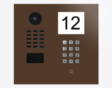 Doorbird D2101IKH, IP VIDEO DOOR STATION, RAL 8028, stainless steel, powder-coated, semi-gloss, Part# 423883758