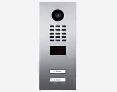 Doorbird D2102V, IP VIDEO DOOR STATION, Chrome-finish as PVD coating, stainless steel V4A, high-gloss polished, Part# 423885387