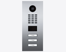 Doorbird D2103V, IP VIDEO DOOR STATION, Chrome-finish as PVD coating, stainless steel V4A, high-gloss polished, Part# 423885899