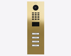 Doorbird D2104V, IP VIDEO DOOR STATION, Brass-finish as PVD coating, stainless steel V4A, high-gloss polished, Part# 423886391
