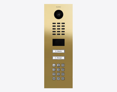 Doorbird D2102KV, IP VIDEO DOOR STATION, Brass-finish as PVD coating, stainless steel V4A, high-gloss polished, Part# 423891104