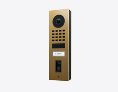 Doorbird D1101FV-S, FINGERPRINT 50 SURFACE-MOUNT IP VIDEO DOOR STATION, Gold-finish as PVD coating, stainless steel, brushed, Part# 423894693