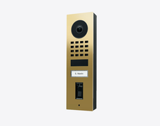 Doorbird D1101FV-S, FINGERPRINT 50 SURFACE-MOUNT IP VIDEO DOOR STATION, Brass-finish as PVD coating, stainless steel V4A, high-gloss polished, Part# 423894709