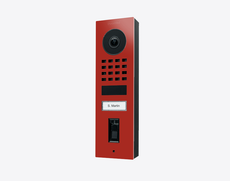 Doorbird D1101FV-S, FINGERPRINT 50 SURFACE-MOUNT IP VIDEO DOOR STATION, RAL 3000, stainless steel, powder-coated, semi-gloss, Part# 423894792
