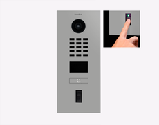 Doorbird D2101FV-FP50, FINGERPRINT 50 IP VIDEO DOOR STATION, RAL 9006, stainless steel, powder-coated, semi-gloss, Part# 423896604