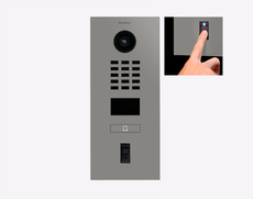 Doorbird D2101FV-FP50, FINGERPRINT 50 IP VIDEO DOOR STATION, RAL 9007, stainless steel, powder-coated, semi-gloss, Part# 423896611