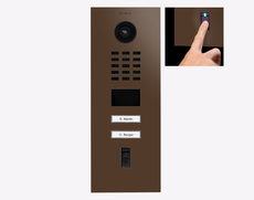 Doorbird D2102FV-FP50, FINGERPRINT 50 IP VIDEO DOOR STATION, RAL 8028, stainless steel, powder-coated, semi-gloss, Part# 423897090