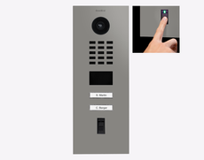 Doorbird D2102FV-FP50, FINGERPRINT 50 IP VIDEO DOOR STATION, RAL 9007, stainless steel, powder-coated, semi-gloss, Part# 423897120