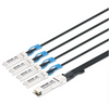 Intellinet 100G QSFP28 to 4 x 25G SFP28 Passive DAC Breakout Cable, 3 ft., IDAC-100G-4X25G-3, Part# 509756