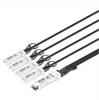 Intellinet 40G QSFP+ to 4 x 10G Passive DAC Breakout Cable, 7 ft., IDAC-40G-4X10G-7, Part# 509794