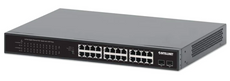 Intellinet 24-Port Gigabit Ethernet PoE+ Switch with 2 SFP Ports, IPS-24G02-370W, Part# 561891