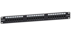 Intellinet Cat6 24-Port Patch Panel with LEDs, 1U, IPP-19C624-1U-LED, Part# 721080