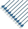 Intellinet IEC-C6-BL-3-SLIM-10P, Cat6 U/UTP Slim Network Patch Cable, 3 ft., Blue, 10-Pack, Part# 742528