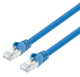 Intellinet IEC-C8AS-BL-10, Cat8.1 S/FTP Network Patch Cable, 10 ft., Blue, 40G, 2 GHz, 100% Copper, 24 AWG, RJ45, Stranded, Snag-free, Gold-plated Contacts, Part# 743006