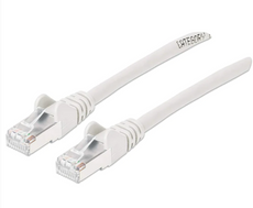 Intellinet IEC-C6AS-WT-1, Cat6a S/FTP Patch Cable, 1 ft., White, Copper, 26 AWG, RJ45, 50 Micron Connectors, Part# 743198