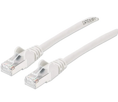 Intellinet IEC-C6AS-WT-3, Cat6a S/FTP Patch Cable, 3 ft., White, Copper, 26 AWG, RJ45, 50 Micron Connectors, Part# 743204
