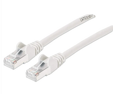 Intellinet IEC-C6AS-WT-5, Cat6a S/FTP Patch Cable, 5 ft., White, Copper, 26 AWG, RJ45, 50 Micron Connectors, Part# 743211