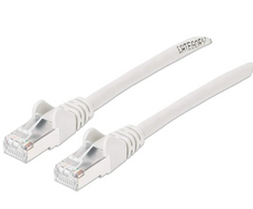 Intellinet IEC-C6AS-WT-10, Cat6a S/FTP Patch Cable, 10 ft., White, Copper, 26 AWG, RJ45, 50 Micron Connectors, Part# 743235