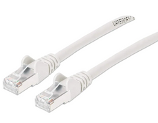 Intellinet IEC-C6AS-WT-14, Cat6a S/FTP Patch Cable, 14 ft., White, Copper, 26 AWG, RJ45, 50 Micron Connectors, Part# 743242