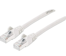 Intellinet IEC-C6AS-WT-25, Cat6a S/FTP Patch Cable, 25 ft., White, Copper, 26 AWG, RJ45, 50 Micron Connectors, Part# 743259