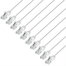 Intellinet IEC-C6-WT-10-SLIM-10P, Cat6 U/UTP Slim Network Patch Cable, 10 ft., White, 10-Pack, Part# 744300