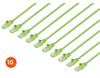 Intellinet IEC-C6-BGR-5-SLIM-10P, Cat6 U/UTP Slim Network Patch Cable, 5 ft., Bright Green, 10-Pack, Part# 744621