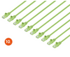 Intellinet IEC-C6-BGR-10-SLIM-10P, Cat6 U/UTP Slim Network Patch Cable, 10 ft., Bright Green, 10-Pack, Part# 744645