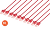 Intellinet IEC-C6-RD-3-SLIM-10P, Cat6 U/UTP Slim Network Patch Cable, 3 ft., Red, 10-Pack, Part# 744829