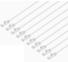 Intellinet IEC-C8-WT-7-SLIM-10P, Cat8.1 U/FTP Slim Network Patch Cable, 7 ft., White, 10-Pack, Part# 744904
