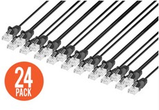 Intellinet IEC-C6-BK-1.5-SLIM-24P, Cat6 U/UTP Slim Network Patch Cable, 1.5 ft., Black, 24-Pack, Part# 745031