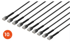 Intellinet IEC-C6-BK-1-FLEX-10P, Cat6 U/UTP FlexiBoot Slim Network Patch Cable, 1 ft., Black, 10-Pack, Part# 745161