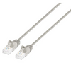 Intellinet Cat6a UTP Slim Network Patch Cable, Copper, 30 AWG, RJ45, .5ft (.15m), Gray, Part# 745772