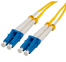 INTELLINET 12 m LC to LC UPC Fiber Optic Patch Cable, 2.0 mm, Duplex, OFNR, Singlemode BIF, Yellow, Part# 751759