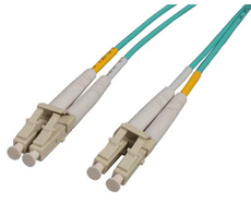 Intellinet 5 m LC to LC UPC Fiber Optic Patch Cable, 2.0 mm, Duplex, OFNR, OM3 Multimode, Aqua, Part# 751889