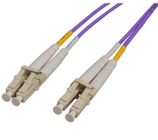 Intellinet 1.5 m LC to LC UPC Fiber Optic Patch Cable, 2.0 mm, Duplex, OFNR, OM4 Multimode, Violet, Part# 752183