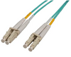 Intellinet 5 m LC to LC UPC Fiber Optic Patch Cable, 2.0 mm, Duplex, OFNR, OM4 Multimode, Aqua, Part# 752251