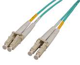 Intellinet 8 m LC to LC UPC Fiber Optic Patch Cable, 2.0 mm, Duplex, OFNR, OM4 Multimode, Aqua, Part# 752275