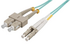 Intellinet 1 m LC to SC UPC Fiber Optic Patch Cable, 2.0 mm, Duplex, OFNR, OM4 Multimode, Aqua, Part# 752350