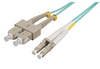 Intellinet 3 m LC to SC UPC Fiber Optic Patch Cable, 2.0 mm, Duplex, OFNR, OM4 Multimode, Aqua, Part# 752374