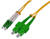Intellinet 5 m LC to SC APC Fiber Optic Patch Cable, 2.0 mm, Duplex, OFNR, Singlemode BIF, Yellow, Part# 752480