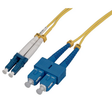 Intellinet 4 m LC to SC UPC Fiber Optic Patch Cable, 2.0 mm, Duplex, OFNR, Singlemode BIF, Yellow, Part# 760461